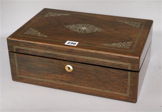 A mother of pearl inlaid writing box